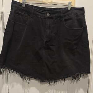 SHEIN Black Denim Mini Skirt